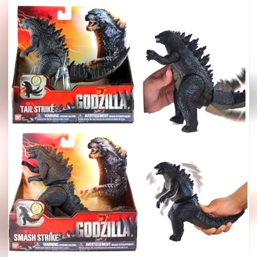 BANDAI Godzilla 2014 Tail Strike & Smash Strike Action Figures NIB